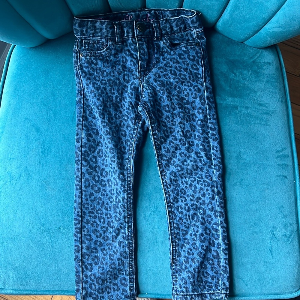Cheetah print jeans girls size 3T